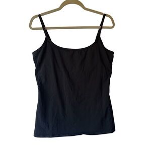 Pact Organic Camisole XL Black Built in shelf bra Adjustable strap Cami tank top